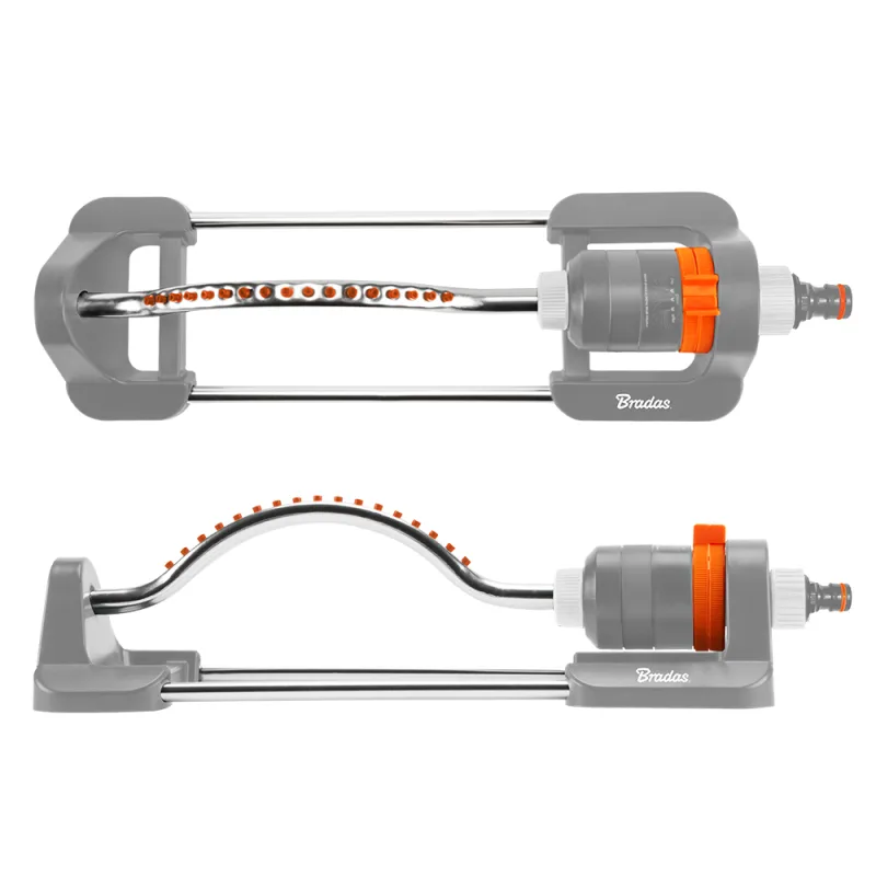 Bradas, White Line, modelo WL-2818, Aspersor oscilante de brazo de aluminio, ideal para riego uniforme de jardines y áreas verdes