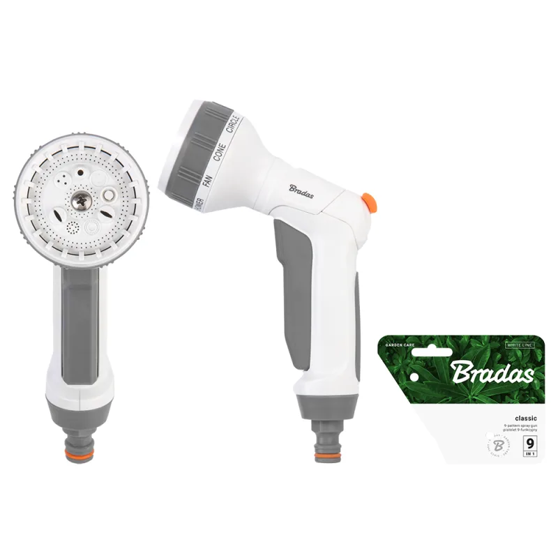 Ducha de jardín de mano, pistola de limpieza, 9 funciones 0642