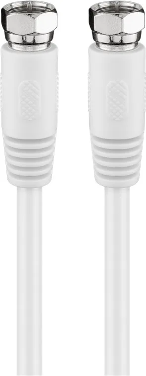 Goobay BKF - Cable conector de satélite (conector F macho a conector F macho, 3.5 m), blanco