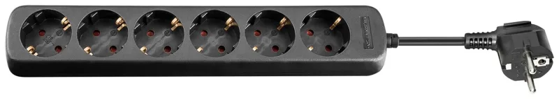 Goobay 96049 base múltiple 1,5 m 6 salidas AC Interior Negro