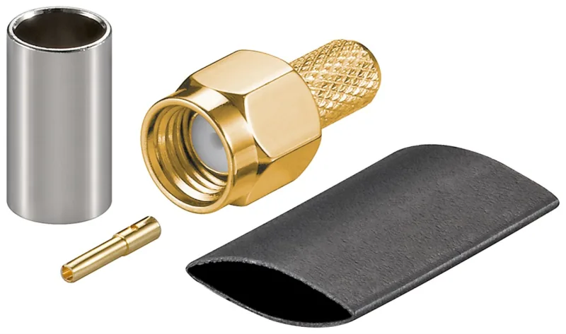 Goobay 51697 RP-SMA Negro, Oro, Plata - Conector (Negro, Oro, Plata)