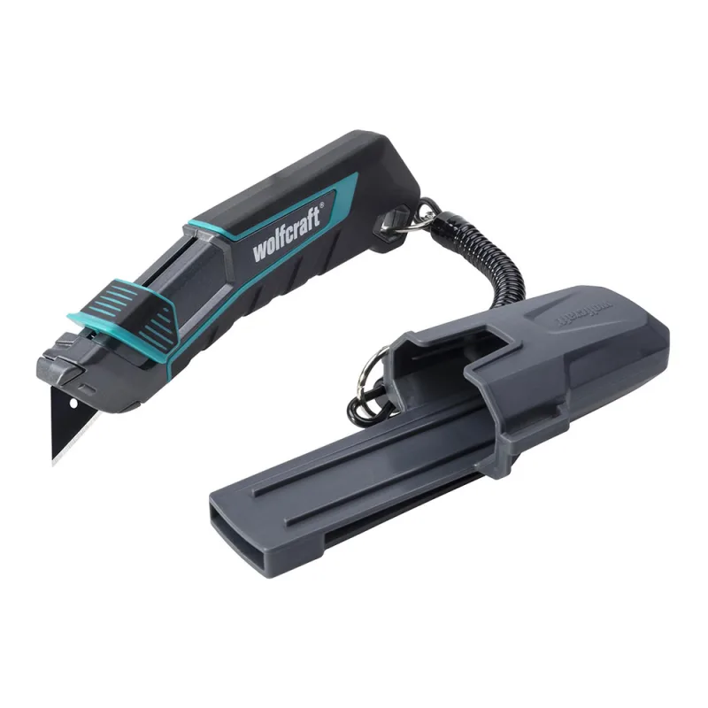 Cúter de seguridad con revestimiento y cordón