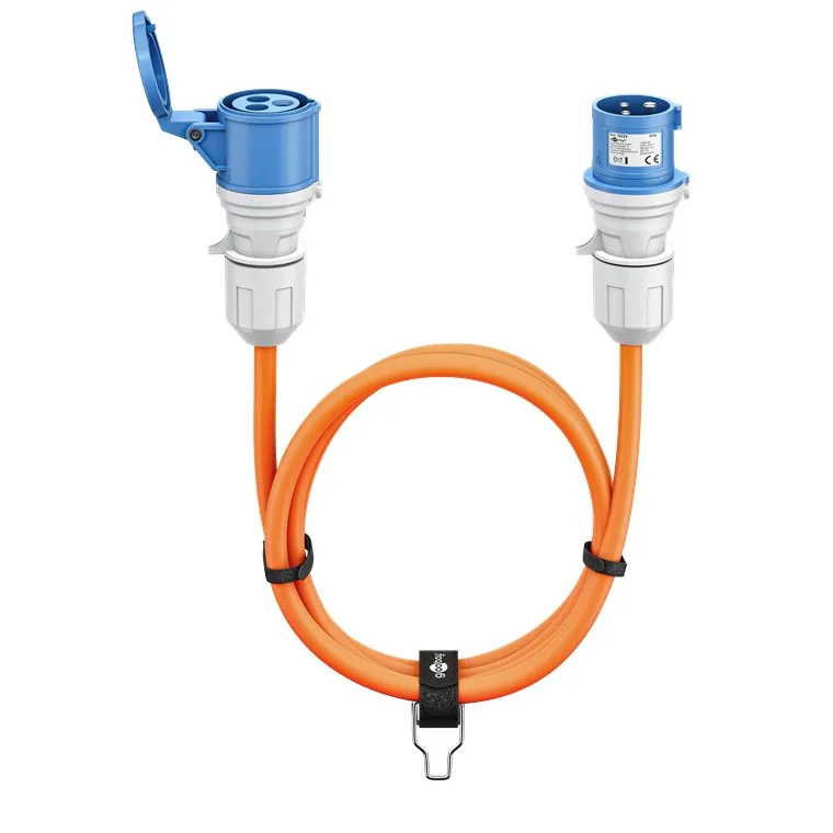 goobay Cable alargador CEE para Caravana, 10m, Enchufe CEE a Toma CEE, Toma CEE con Tapa de Cierre, IP44, Cable de Camping, autocarava y Caravana, 76229