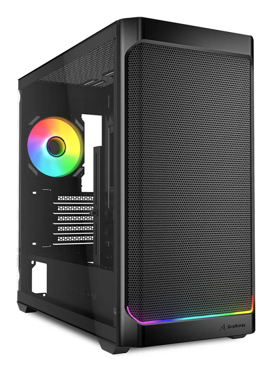 Sharkoon MK4W RGB Strip Black, mATX - Carcasa para PC