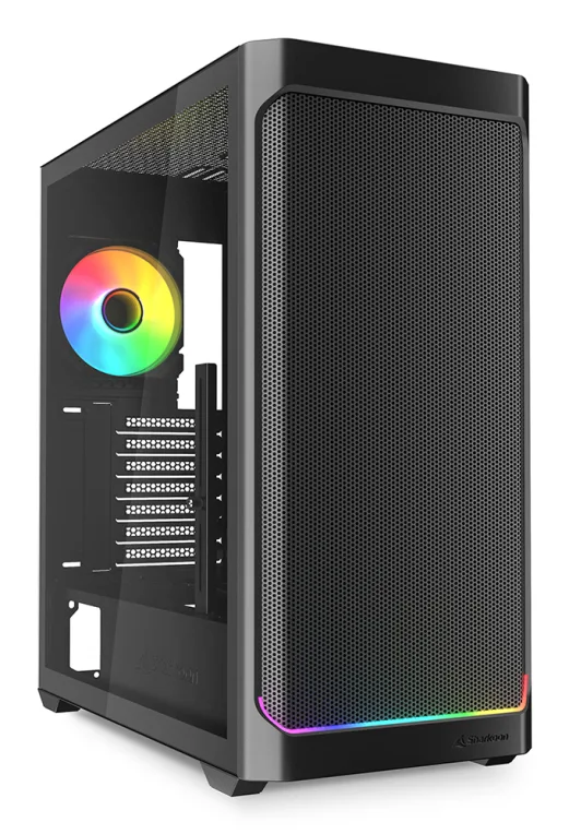 Sharkoon AK4W RGB Strip Black, ATX - Carcasa para PC