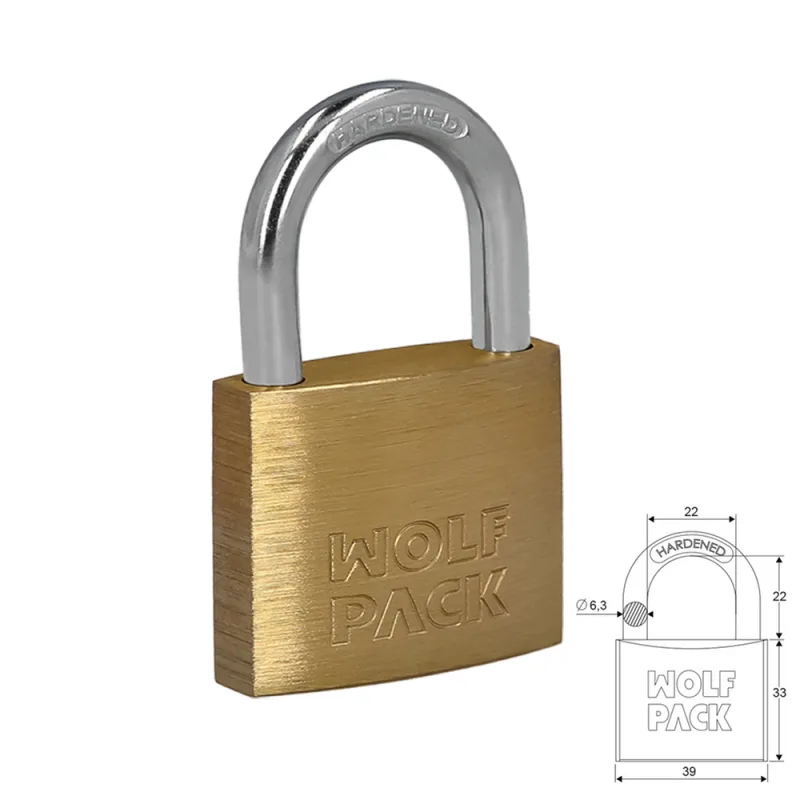 WOLFPACK LINEA PROFESIONAL - Candado Laton Arco Normal 40 mm.