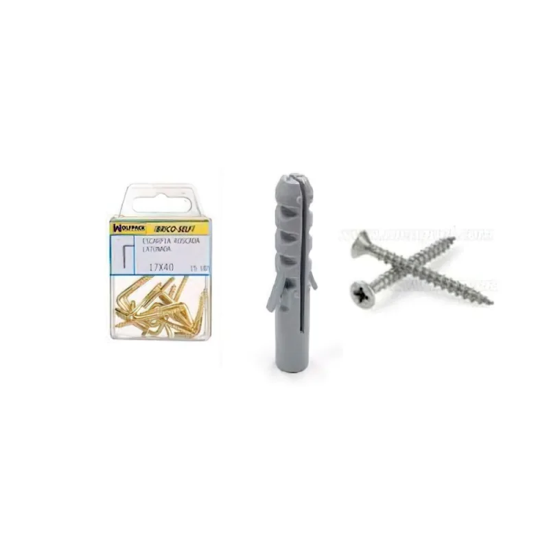 WOLFPACK LINEA PROFESIONAL Taco Nº4 Con Tornillos Cabeza Plana Zincada 3.5 x 25 mm