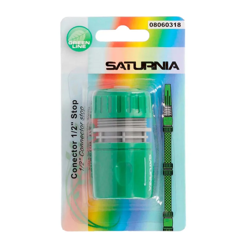 Saturnia 8060318 Conector Manguera Plastico 1/2 Con Stop Blister