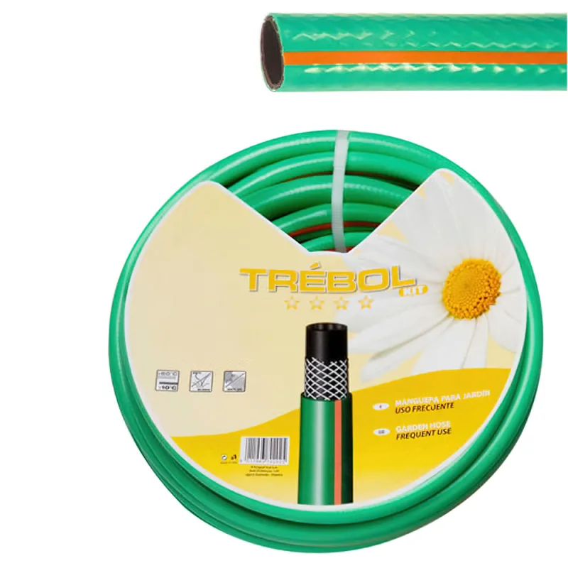Manguera Verde Trebol Trenzado 19 Mm. 3/4" Rollo 50 Metros