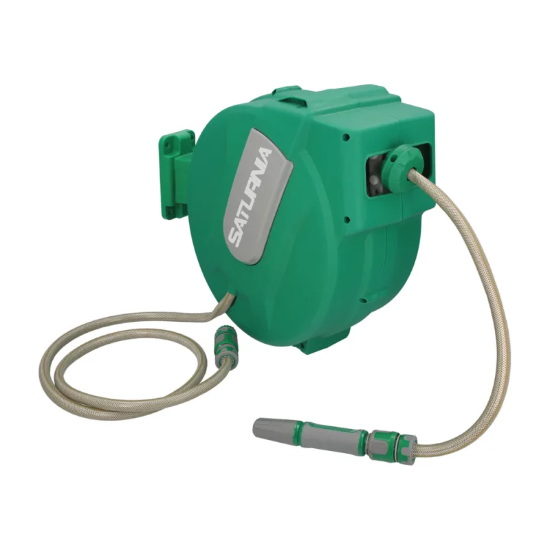 SATURNIA Enrollador Automatico Manguera Para Jardin. Recogedor Manguera Automatico, Porta Mangueras Jardin Manguera De 20 Metros