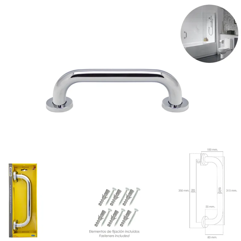 Agarre ducha maurer cromo brillo ø 32 mm. longitud 30 cm.