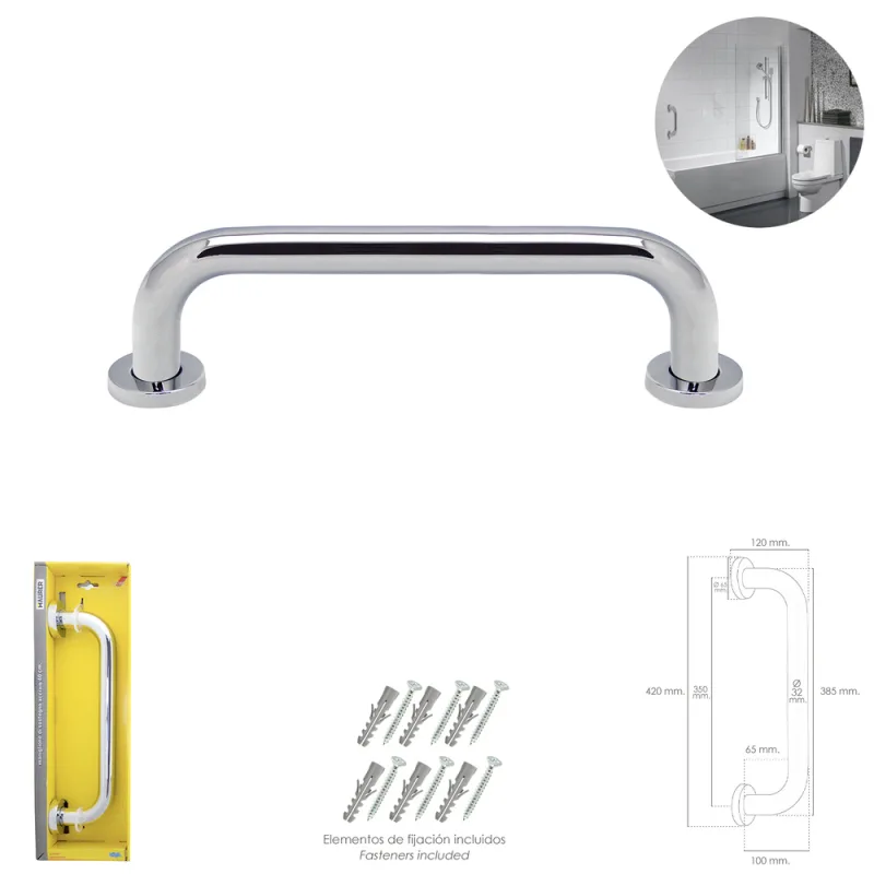 Agarre ducha maurer cromo brillo ø 32 mm. longitud 40 cm.