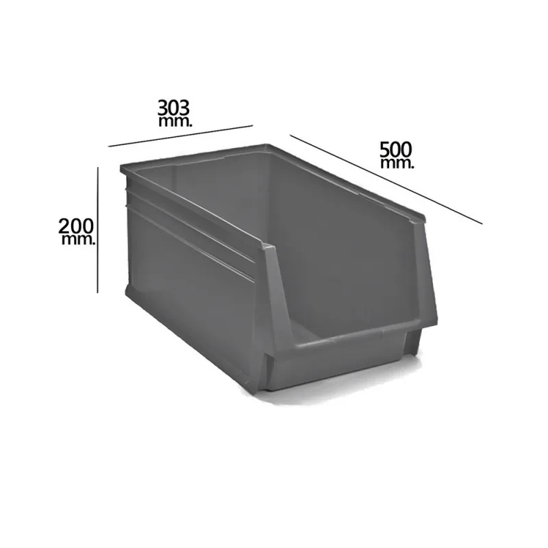 TAYG 21070077 Gaveta Apilable Gris Nº58 500x303x200 mm, Multicolor, único