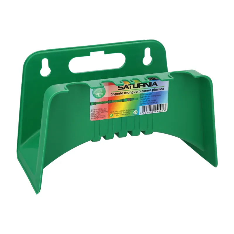 Soporte para mangueras de jardín. fijación a la pared. realizado en plastico