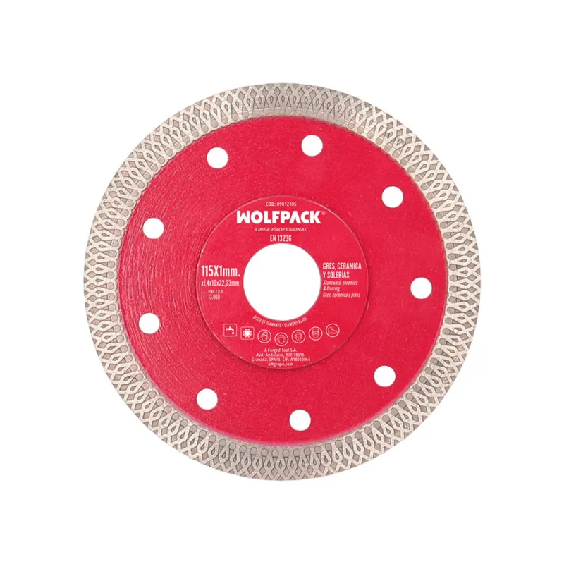 WOLFPACK LINEA PROFESIONAL Disco Diamante Ø 115 mm. Porcelanicos, Gres, Ceramica, Solerias. Segmento Diamantado 10 mm.