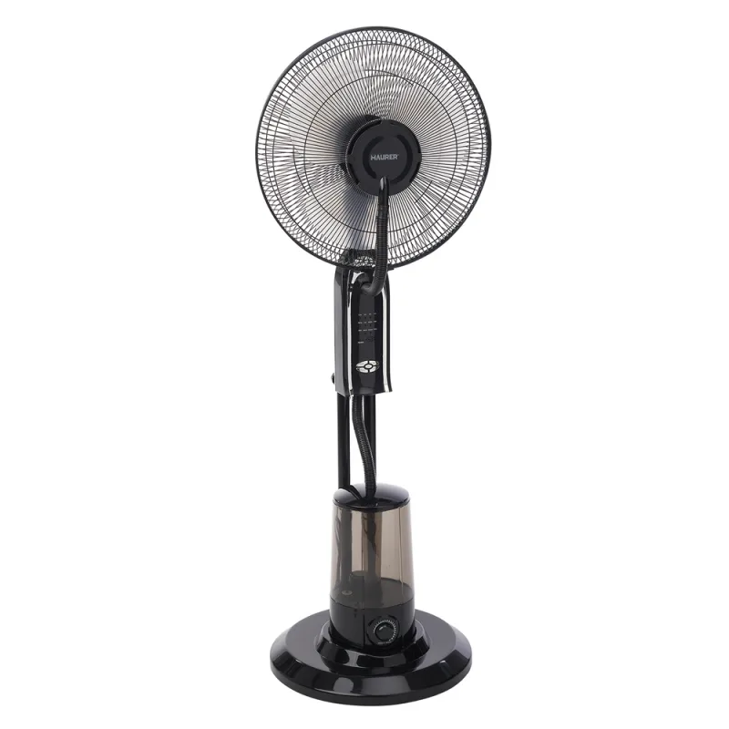 Ventilador nebulizador, 3 aspas de gran tamaño ø 40 cm. motor cobre 75 watt. temporizador, mando a distancia ventilador con agua