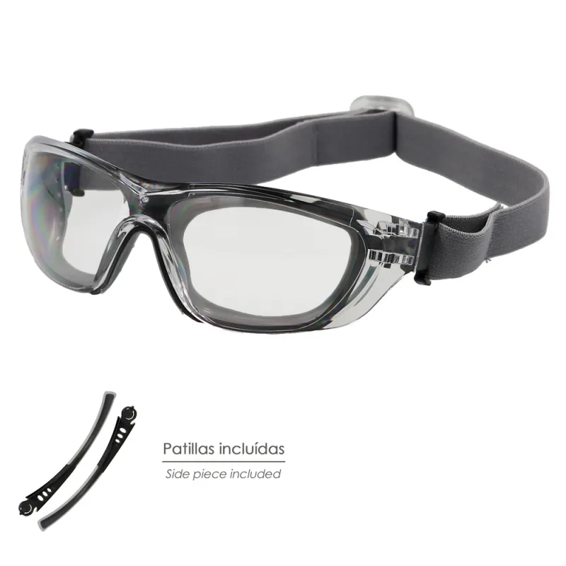 WOLFPACK LINEA PROFESIONAL Gafas de Seguridad Acolchadas Cristales Transparentes Con Patillas o Goma Elastica. Patillas Engomadas EN/166