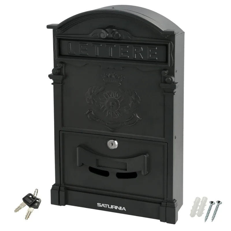 WOLFPACK LINEA PROFESIONAL 03080625 SATURNIA Buzon Jardín Aluminio Fundido Palace Gris Antracita 255 x 410 x 90 mm, Multicolor, Individual