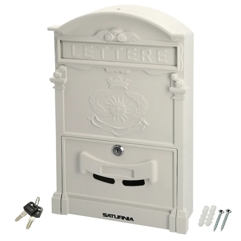 WOLFPACK LINEA PROFESIONAL Buzon Jardín Aluminio Fundido Blanco Palace 255 x 410 x 90 mm.