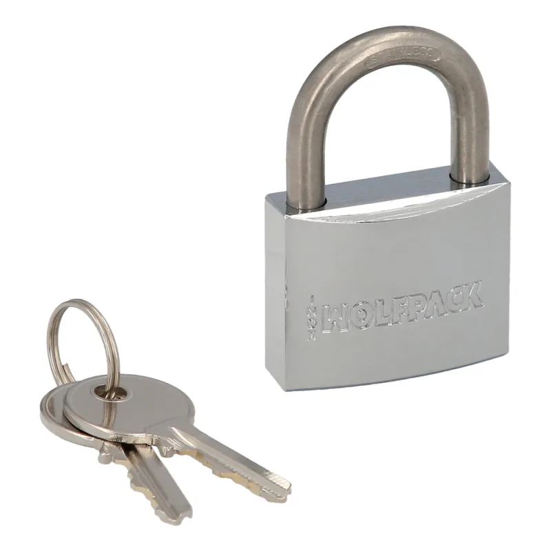 WOLFPACK LINEA PROFESIONAL 03101235 Candado Inoxidable Arco Normal 40mm, Multicolor, Individual
