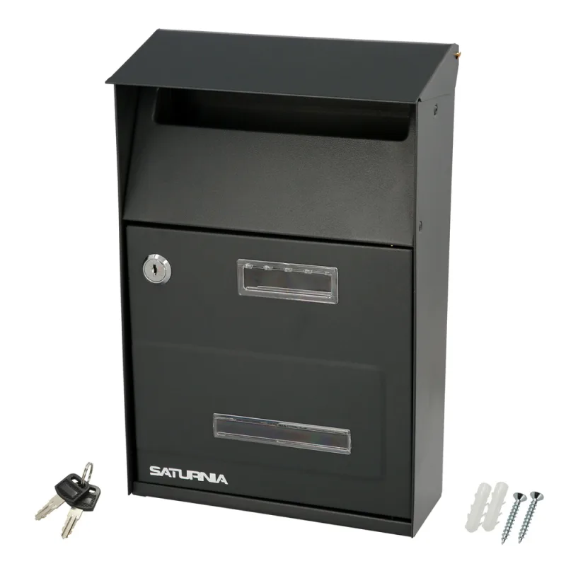 SATURNIA 03081270 Buzon Exterior Country Gris Oscuro 215 x 320 x 105 mm, Multicolor, Individual