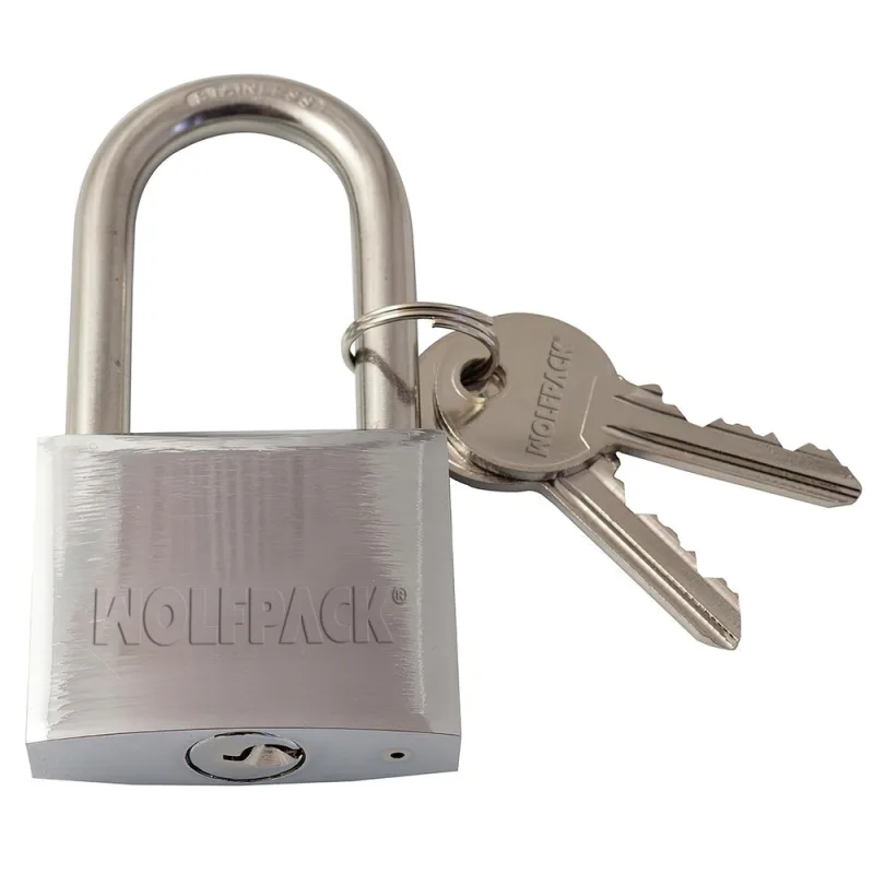 Candado inoxidable arco largo 30mm.