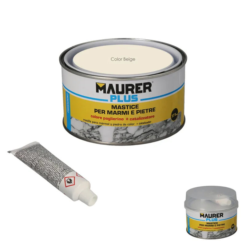 MAURER Masilla Para Marmol Color Beige 375ml. Con Endurecedor