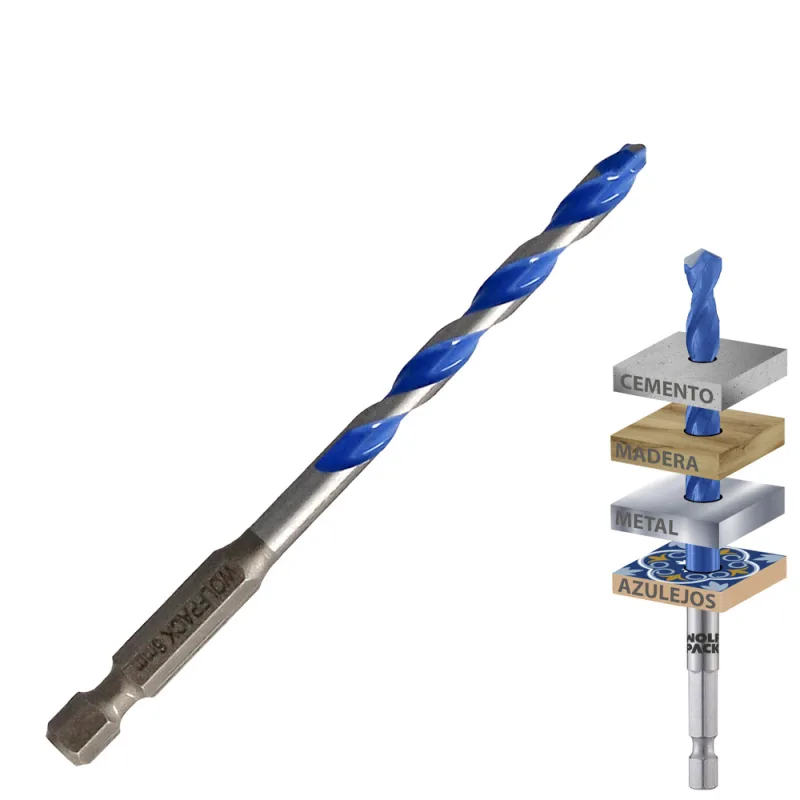 WOLFPACK LINEA PROFESIONAL Broca Universal Hexagonal Ø 6,0 mm. (Blister 1 Pieza) Broca Azulejos, Cerámica, Mármol, Hormigón, Metal, Madera, Plástico