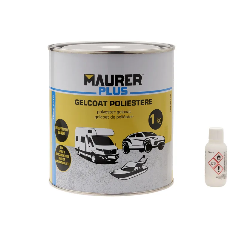 MAURER Gel Coat Poliester 1kg. Blanco. Pintura Poliester Para Fibra De Vidrio/Resina.