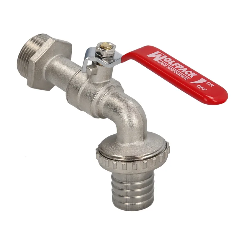 Wolfpack Linea Profesional Grifo Jardín Esfera 1". Grifo Exterior para Sistemas de Agua.