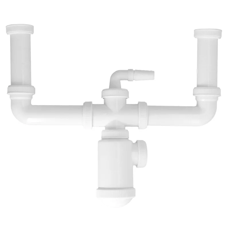 Sifon doble extensible con botella salida 1 1/2" salida ø 40 mm.