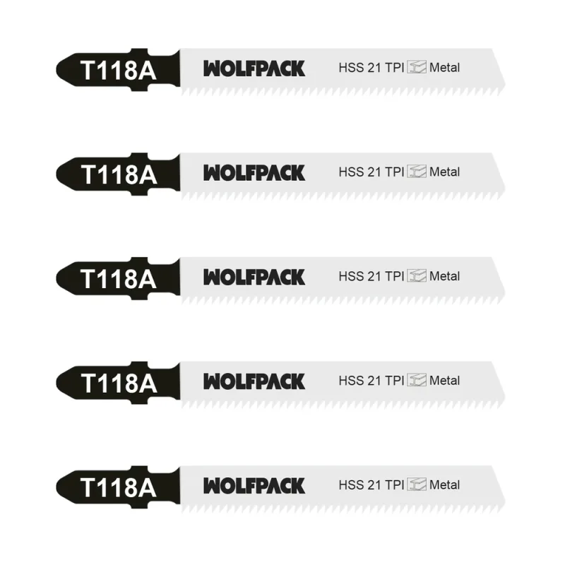 WOLFPACK LINEA PROFESIONAL Hoja Sierra Calar Metal Fino 5 Piezas HSS 21 TPI