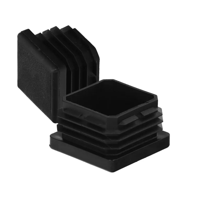 Contera interior plastico cuadrada 40x40 mm. color negro. bolsa 100 unidades. contera mesa, silla, muebles, estanteria