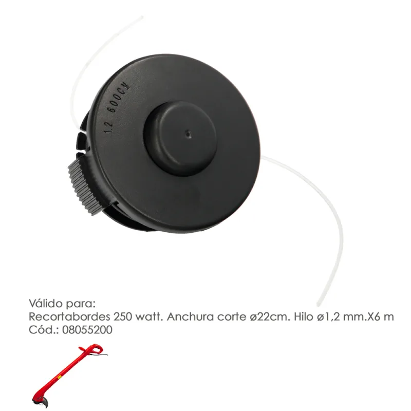 WOLFPACK LINEA PROFESIONAL Cabezal Nylon Repuesto Recortabordes 250 Watt.