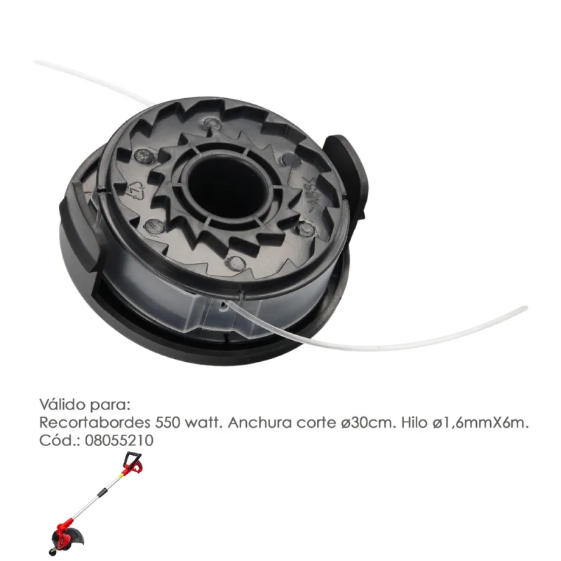 WOLFPACK LINEA PROFESIONAL Cabezal Nylon Repuesto Recortabordes 550 Watt. (Codigo 08055210)