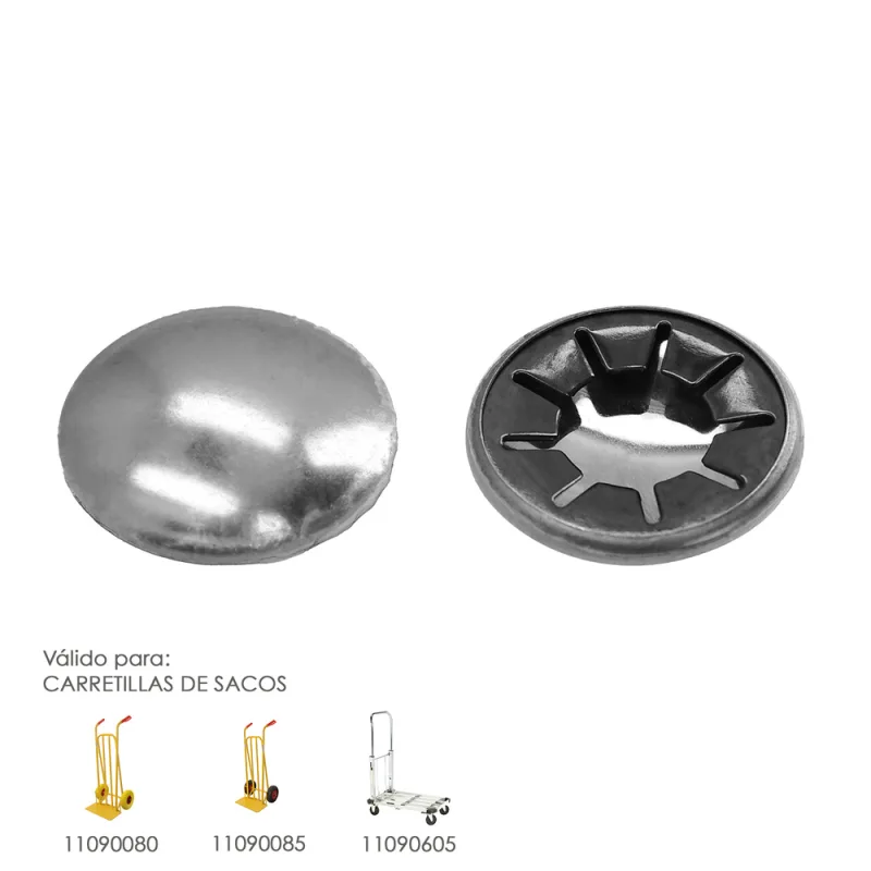 WOLFPACK LINEA PROFESIONAL 00000000 Tapon Recambio Rueda Carretilla Sacos (2 Unidades), Metalizado