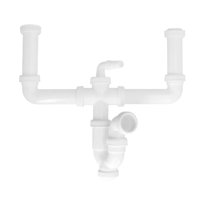 ABRISA Sifon Doble Extensible Con Dos Evacuaciones 1 1/2" Salida De Ø 40 Mm
