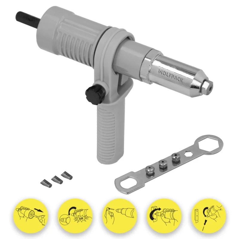 WOLFPACK LINEA PROFESIONAL Kit Remachadora Para Taladro