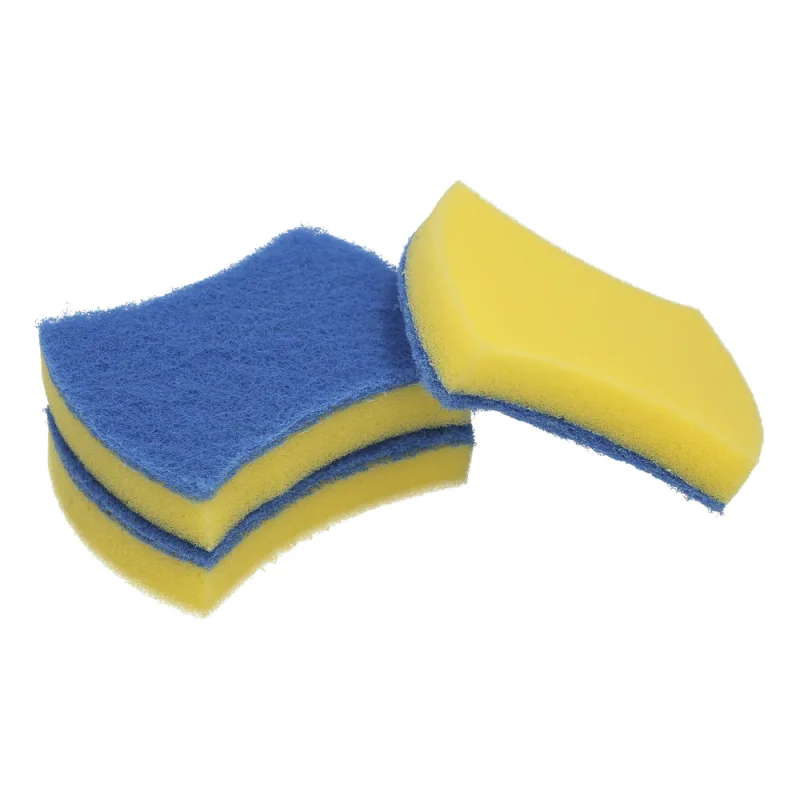 Estropajo azul no raya con esponja. pack 3 unidades.