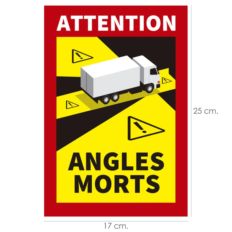 WOLFPACK LINEA PROFESIONAL - Rotulo / Pegatina Adhesivo Angulo Muerto Camion 25x17 cm. pegatina Angulo Muerto Francia Obligatoria