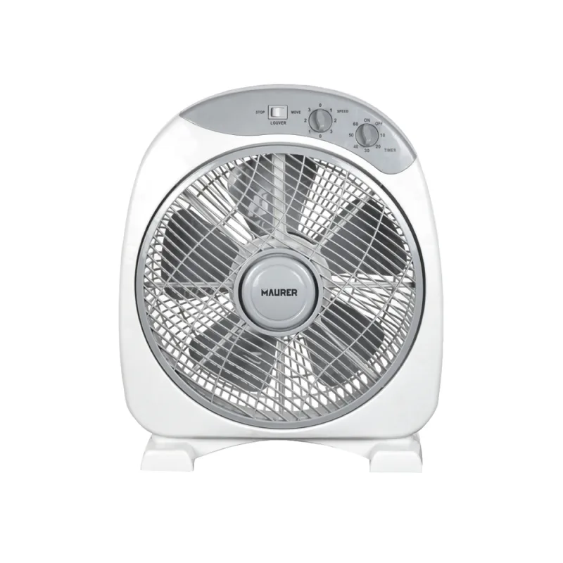 MAURER Ventilador Box Ø 30cm 40 Watt. 3 velocidades Aspas gran tamaño, 3 Con temporizador