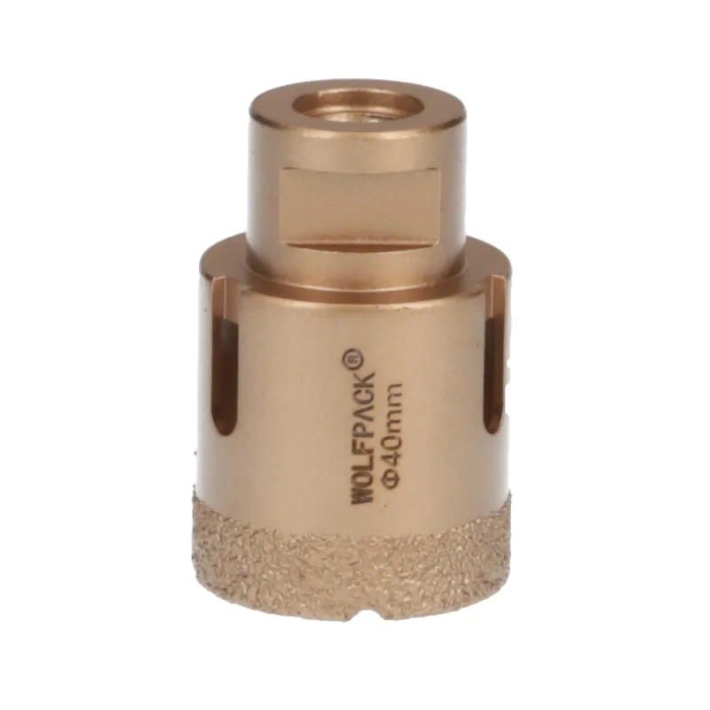 WOLFPACK LINEA PROFESIONAL - Corona Diamante Para Amoladora Ø 40 mm. Conexión Rosca M14. Corte Seco