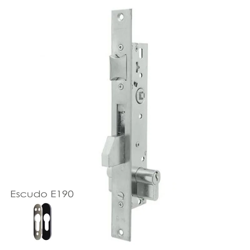 Tesa Assa Abloy - Cerradura Tesa 2210/20/3NI Con Escudo de Seguridad E190 Con Sistema Antipalanqueta