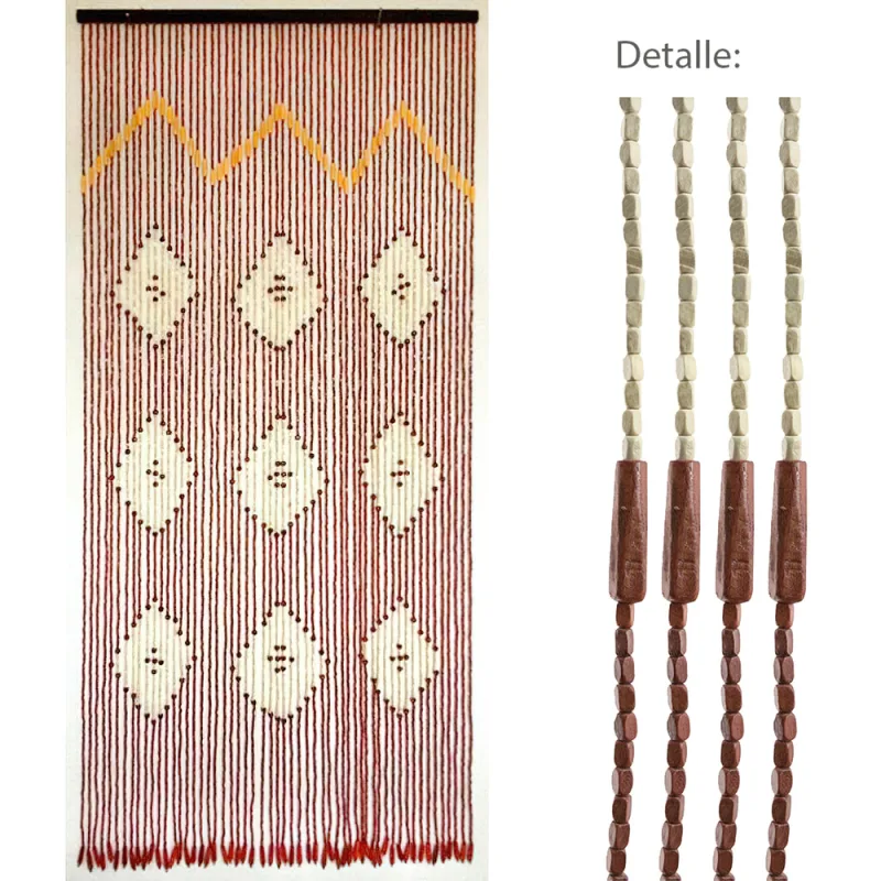 SATURNIA - Cortina Puerta 56 Tiras Madera 90x200 cm.