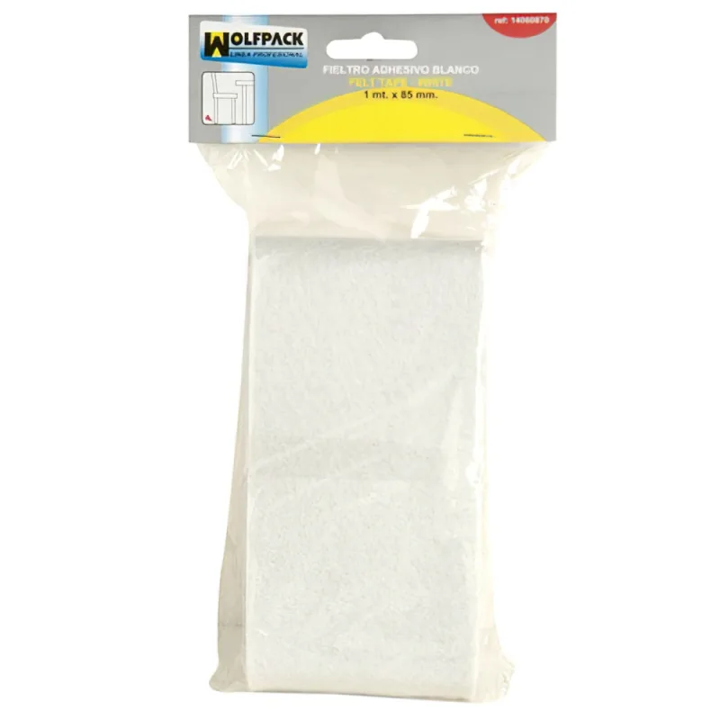 Fieltro adhesivo 1m. x 85 mm. blister blanco