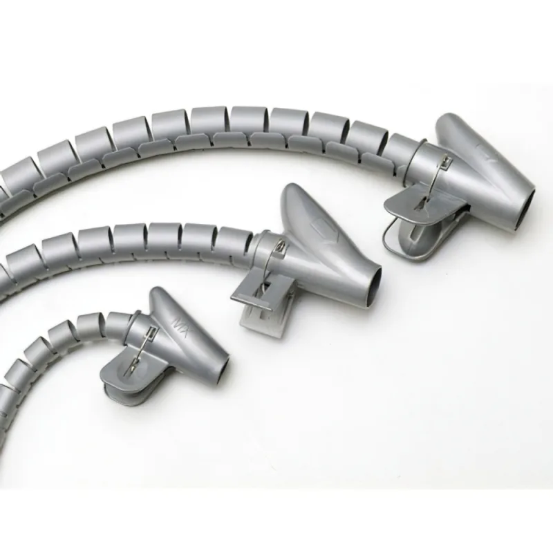 Organizador cables con clip gris 15 mm. 2,5 m.