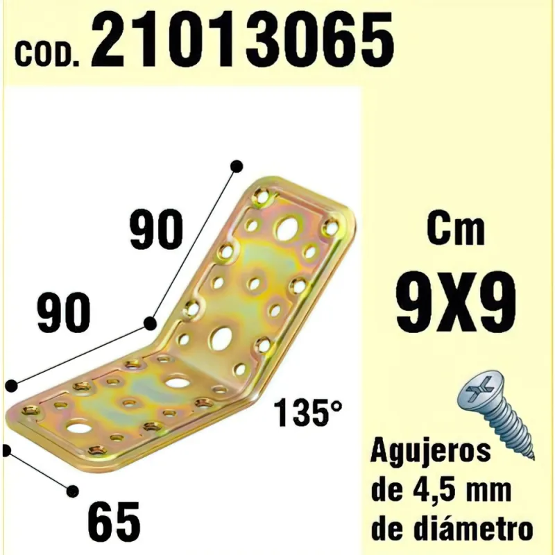 WOLFPACK LINEA PROFESIONAL Soporte para Madera Ángulo 65x90x90 mm./135°