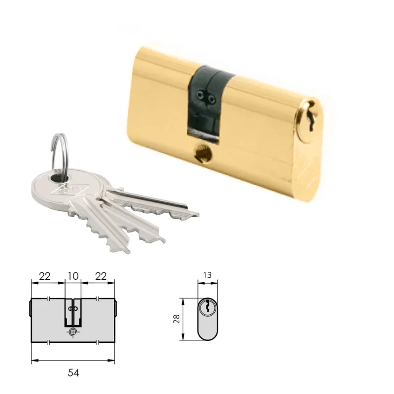 Cvl 3161242 5963/22x22 Latón Pulido Ovalado 2 Levas Cilindro Doble