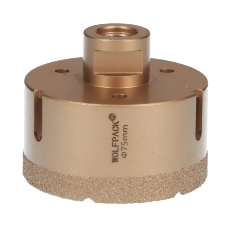 WOLFPACK LINEA PROFESIONAL - Corona Diamante Para Amoladora Ø 75 mm. Conexión Rosca M14. Corte Seco