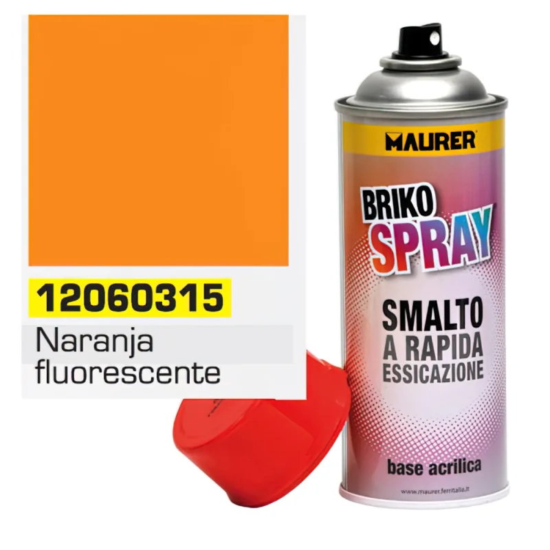 MAURER - Spray Pintura Naranja Fluorescente 400 ml.
